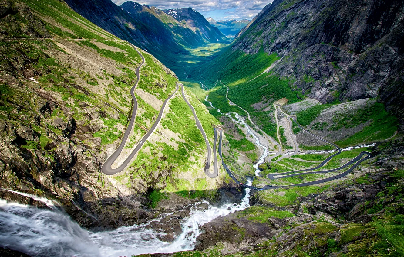Фото обои Норвегия, Norway, Лестница троллей, Trollstigen, Вестланн