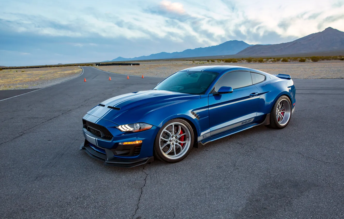 Фото обои Ford, Shelby, Blue, Side, Road, Super Snake, Shelby Super Snake
