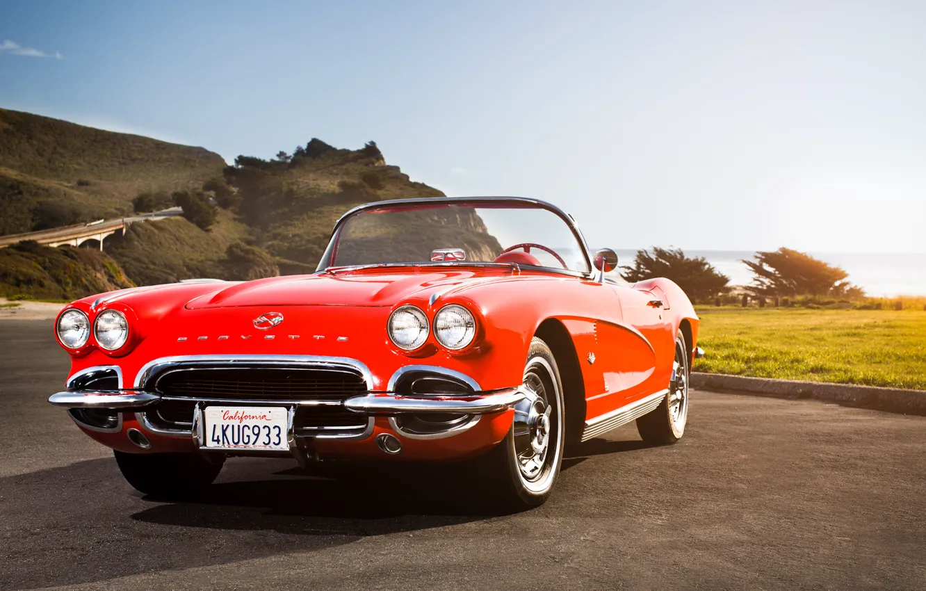 Фото обои Corvette, классика, chevrolet, Chevy, 1962, California Dreaming