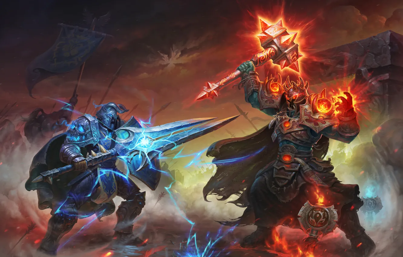 Фото обои меч, молот, воин, броня, World of Warcraft, Warcraft, wow, alliance
