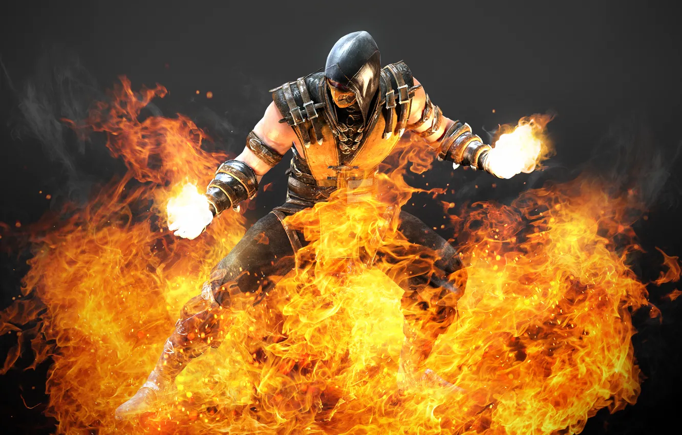 Фото обои Mortal Kombat, Scorpion