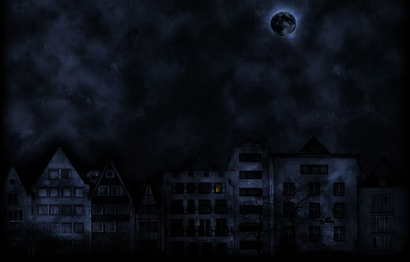 Фото обои луна, мрак, Улица