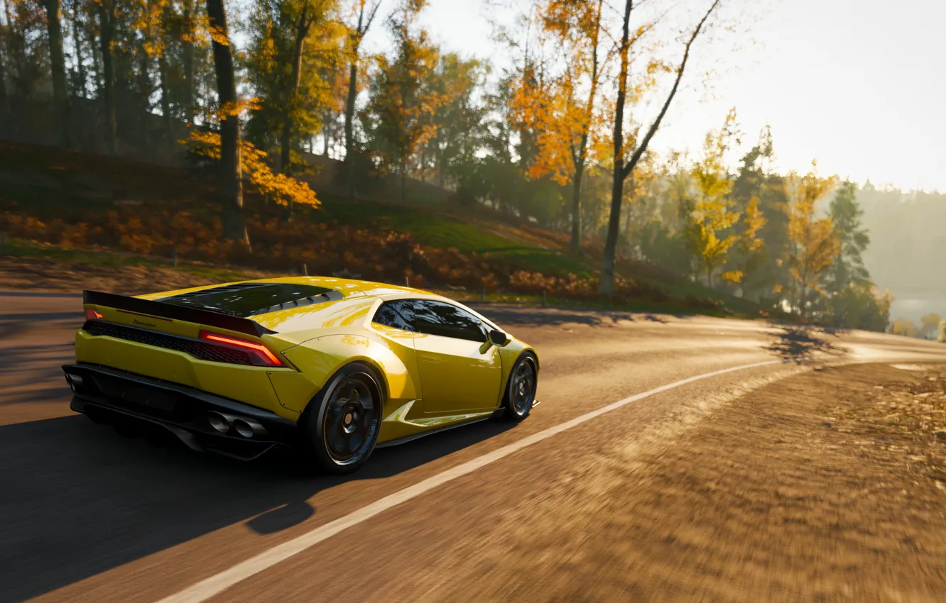 Фото обои lamborghini, cars, forza, forza horizon, autum, forza horizon 4