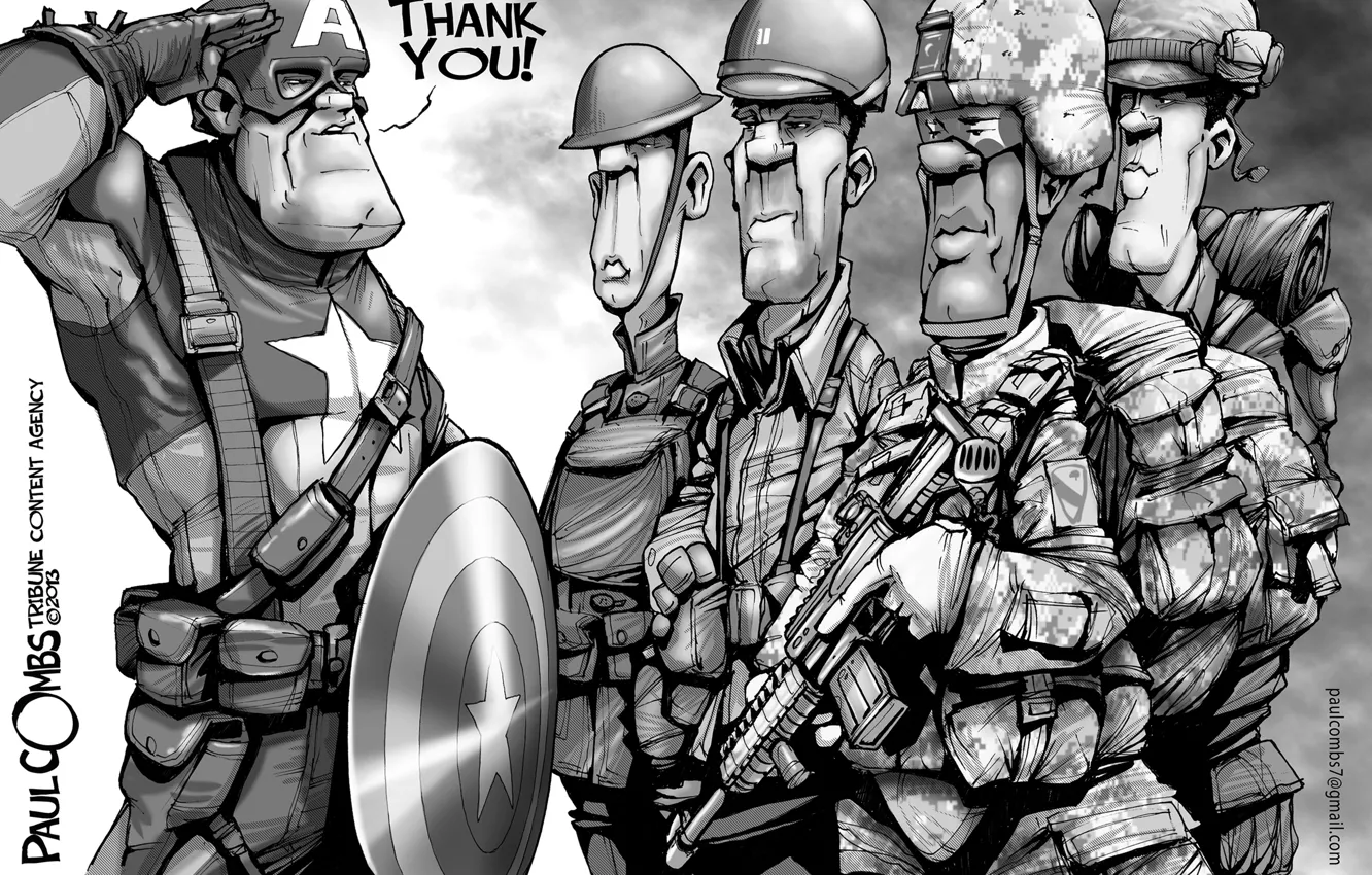Фото обои soldiers, Captain America, thanks, Veterans' Day
