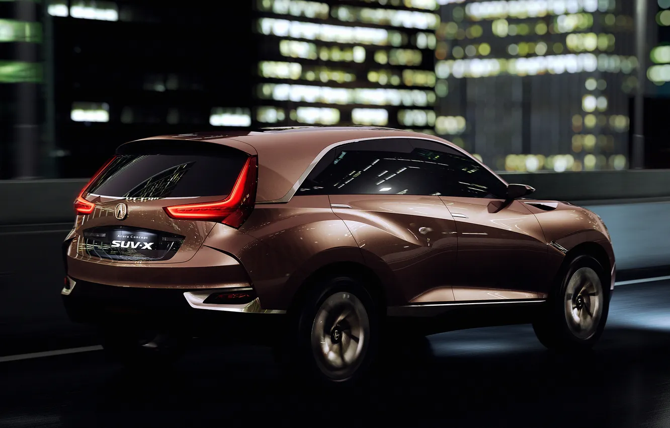 Фото обои машина, Concept, ночь, огни, Acura, SUV-X