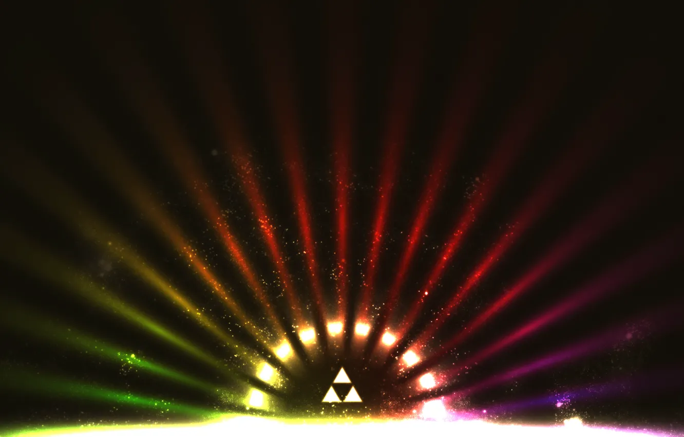 Фото обои лучи, треугольники, цвет