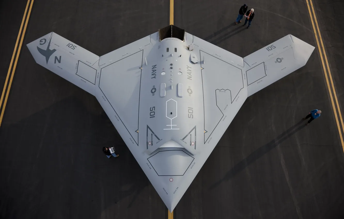 Фото обои USAF, БПЛА, X-47B, X-47B Pegasus, Ударный БПЛА