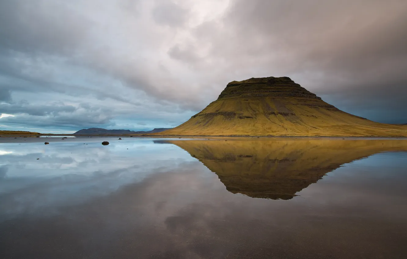 Фото обои гора, вулкан, Исландия, Скандинавия, Kirkjufell