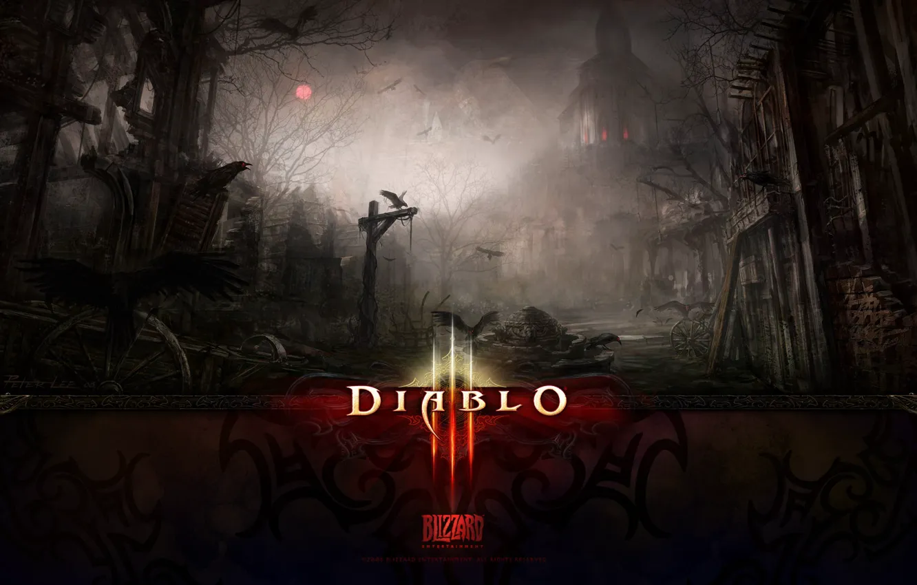 Фото обои ночь, ворон, blizzard, Diablo 3