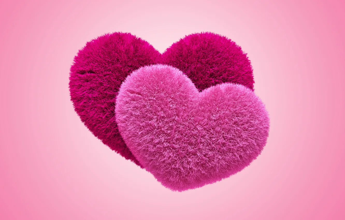 Фото обои сердечки, love, пушистые, pink, hearts, fluffy