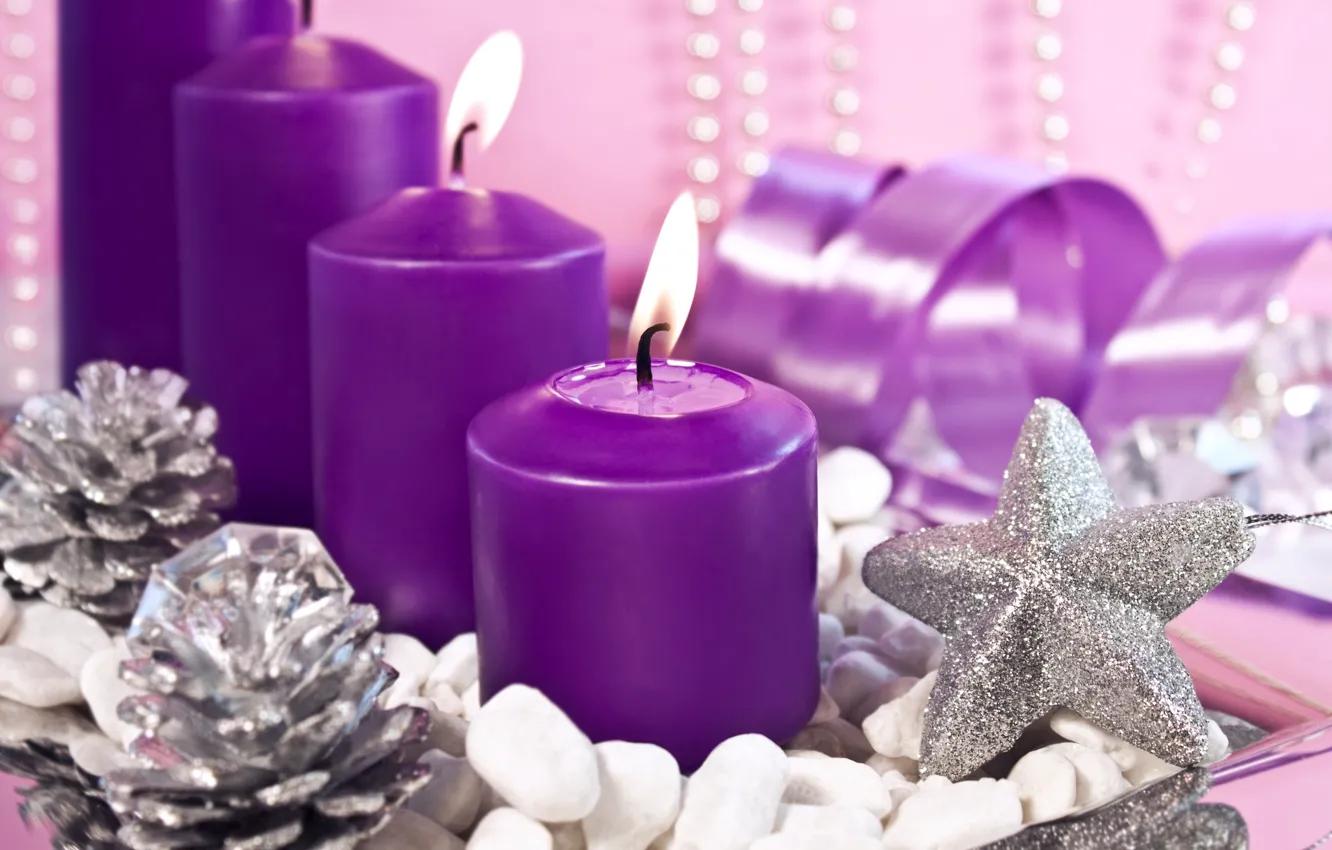 Фото обои праздник, новый год, свечи, декорации, happy new year, christmas decoration, новогодние обои, christmas color