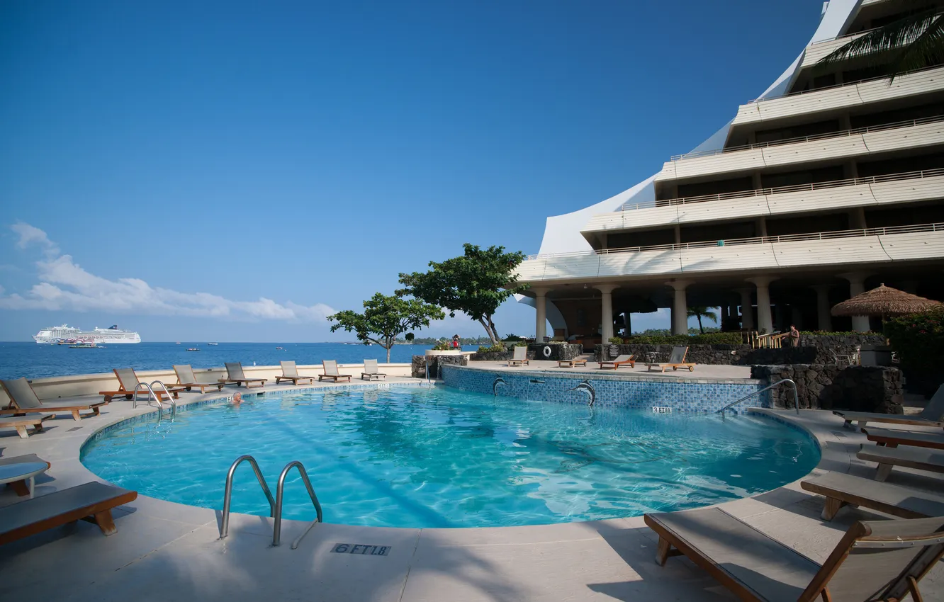 Фото обои бассейн, Гавайи, отель, Hawaii, hotel, Kona