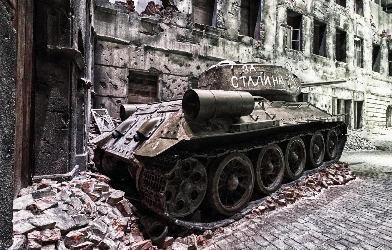 Фото обои Польша, танк, T-34, Гданьск