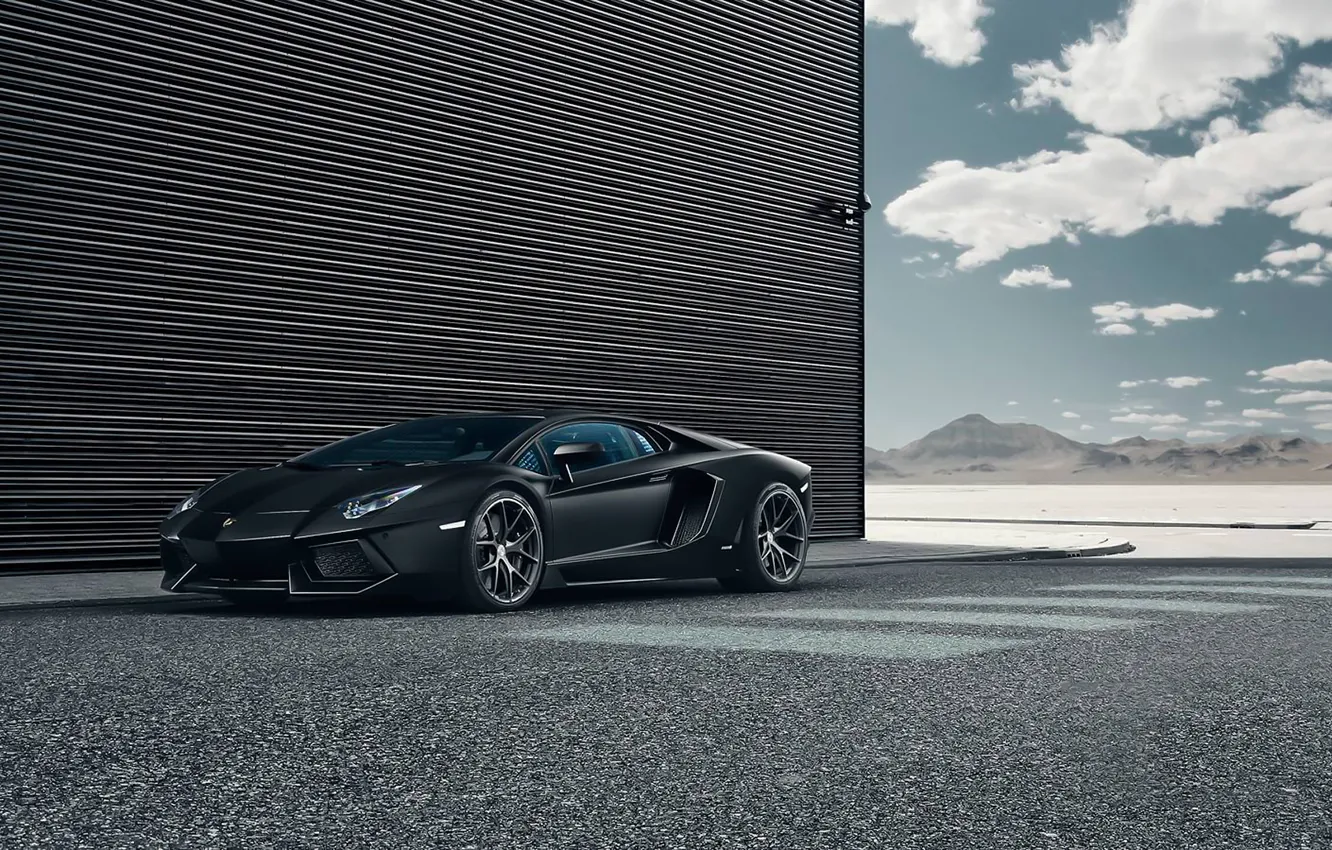 Фото обои Lamborghini, Black, LP700-4, Aventador, Performance, Supercar, Wheels, HRE