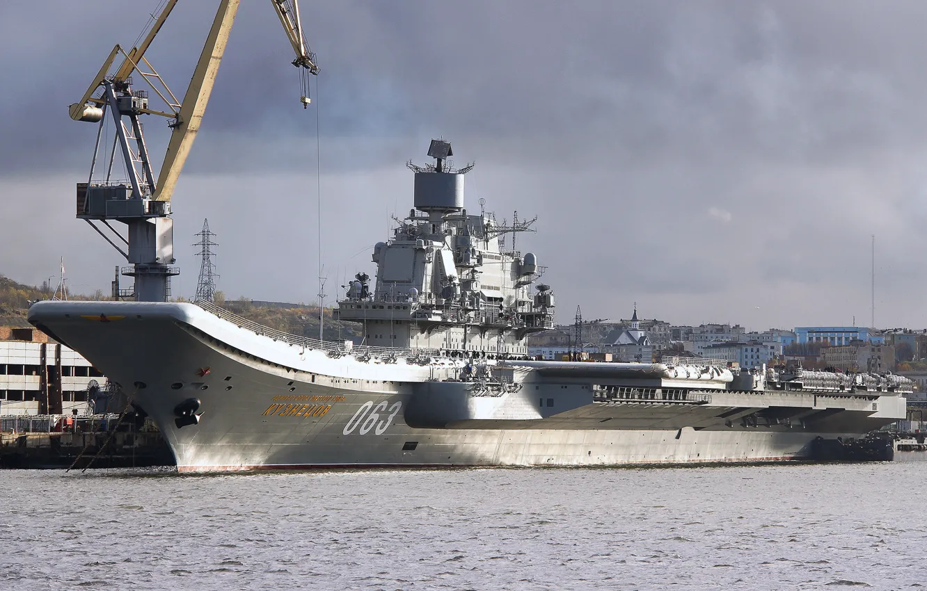 Фото обои ВМФ, крейсер, тяжелый, авианесущий, Северный Флот, Адмирал Флота Советского Союза Кузнецов