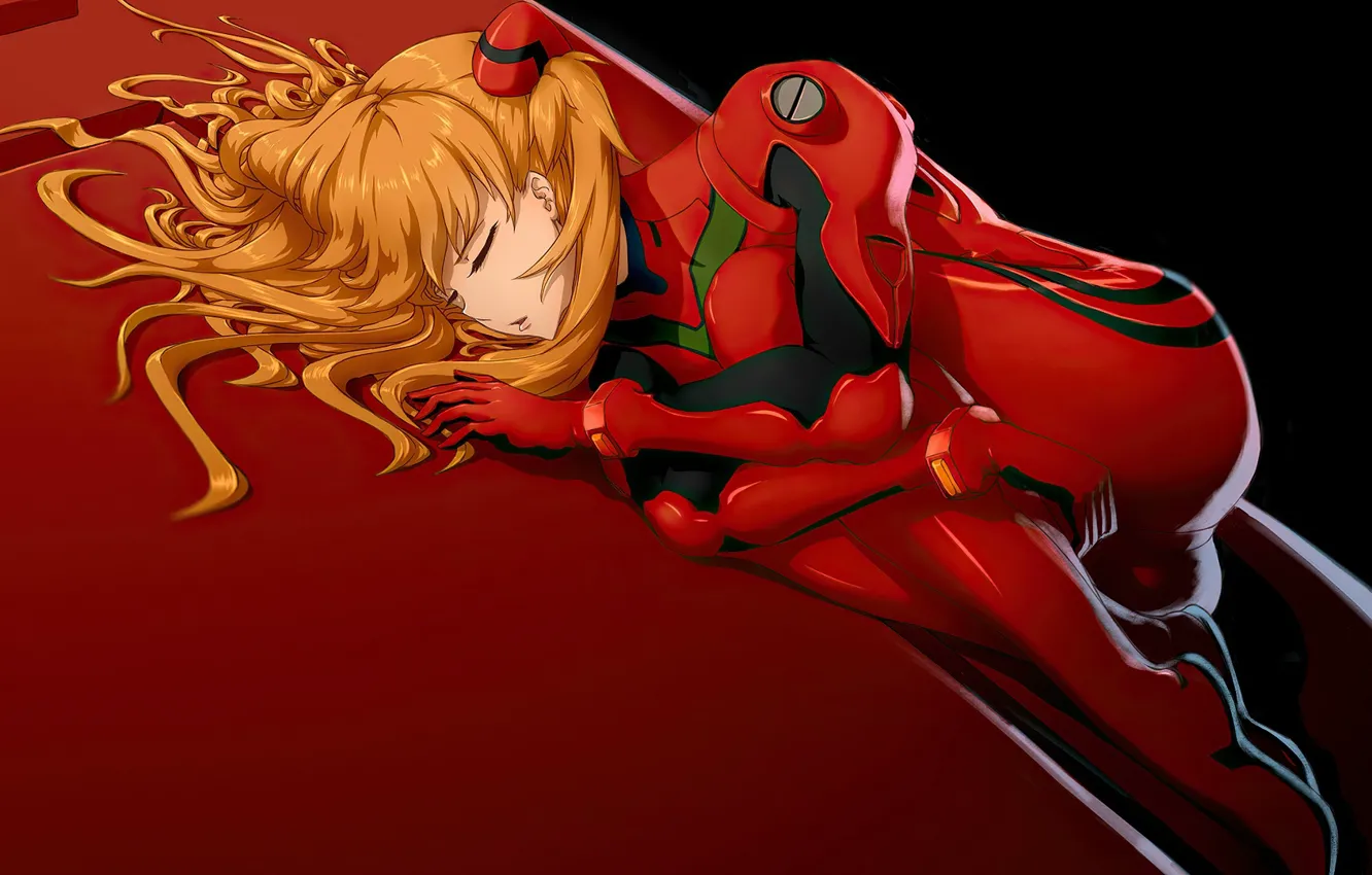Фото обои Девушка, Евангелион, Blonde, Asuka Langley Sohryu