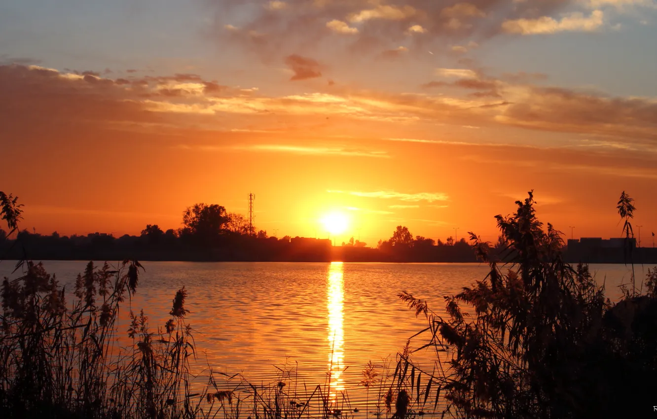 Фото обои sky, photography, nature, sunset, water, beautiful, clouds, lake