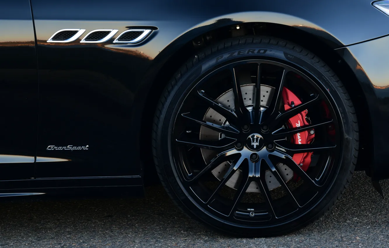 Фото обои Maserati, Quattroporte, колесо, 2018, GTS, AU-spec, GranSport, Nerissimo Edition