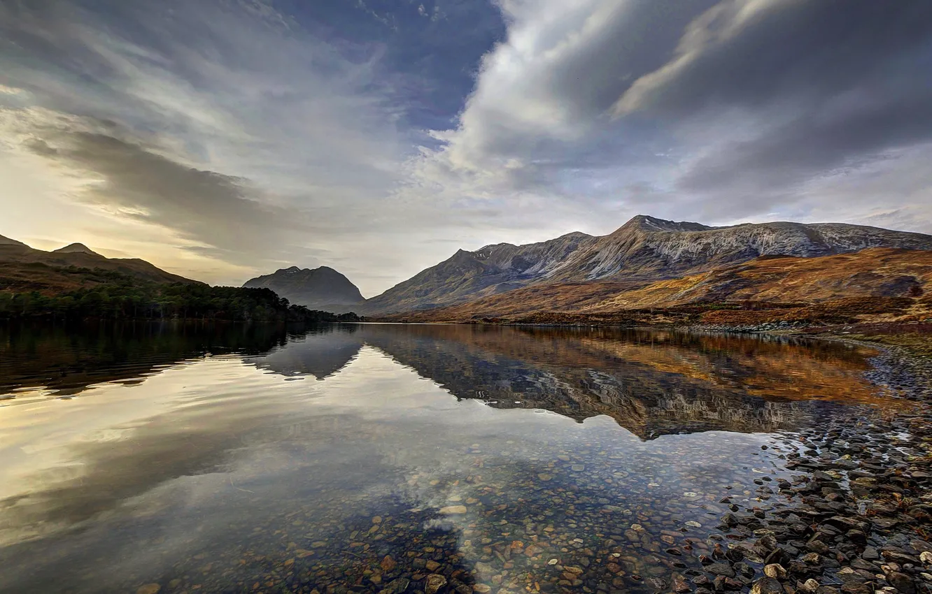 Фото обои горы, озеро, Scotland, Шртландия