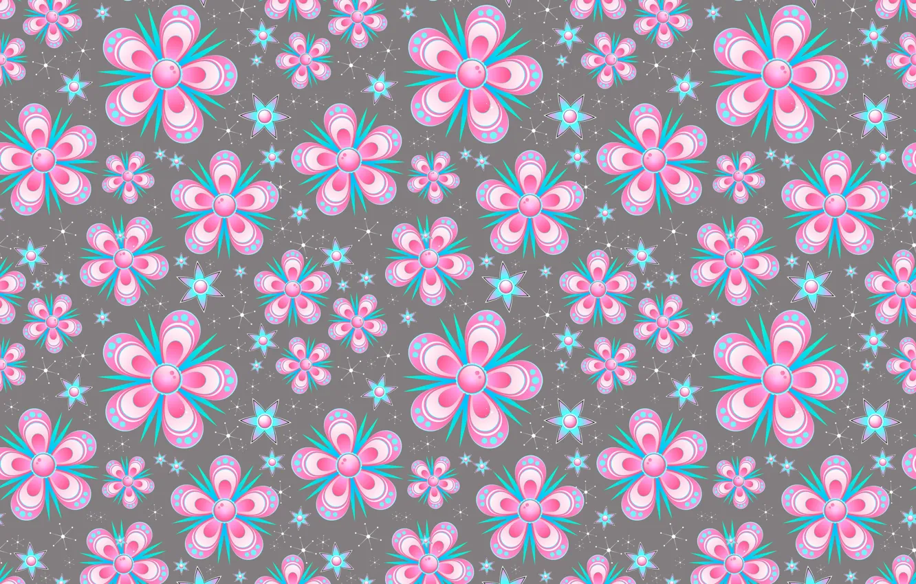 Фото обои цветы, фон, розовый, текстура, цветочный, pattern, seamless, бесшовный фон