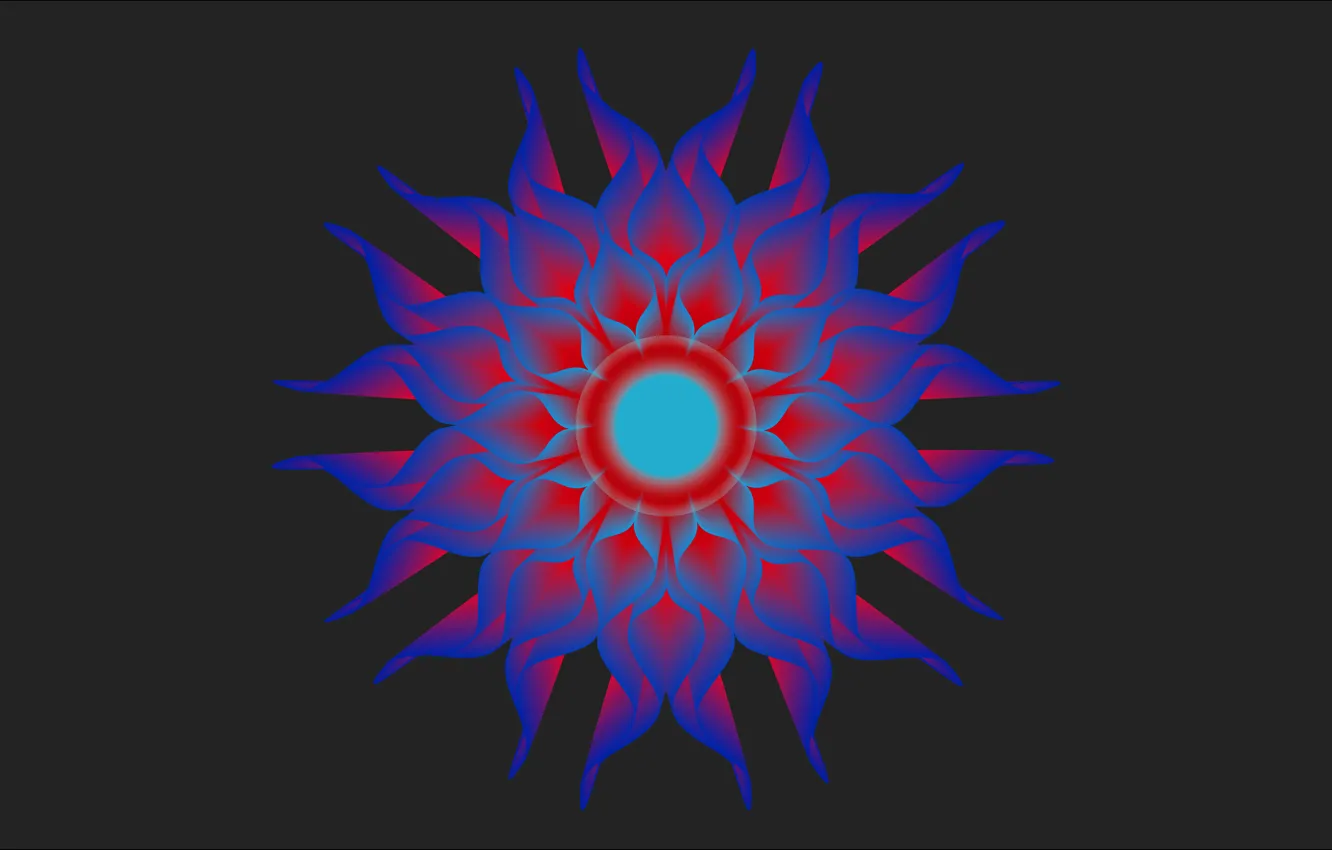 Фото обои wallpaper, flower, blue, illustration, abstrac