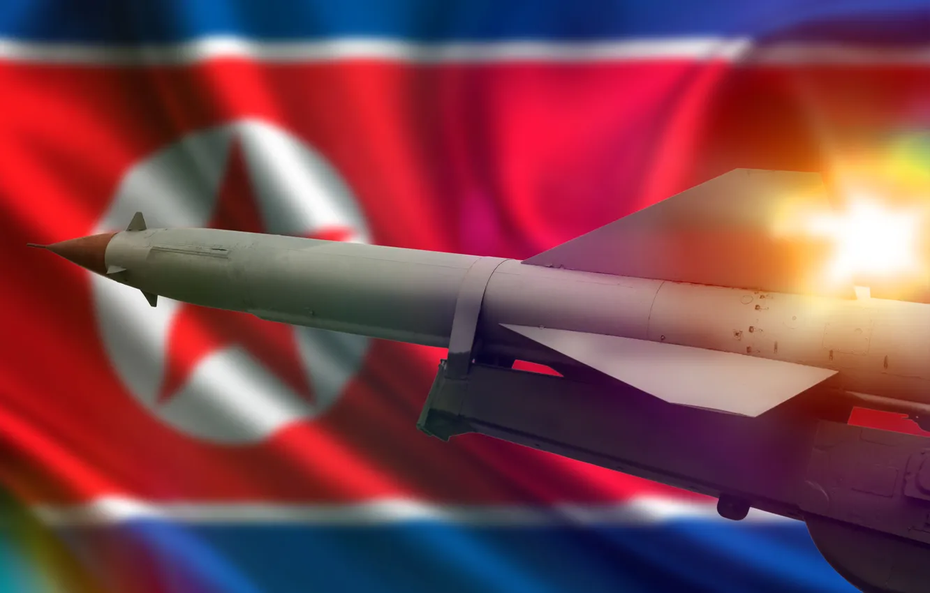 Фото обои flag, weapons, North Korea, missiles