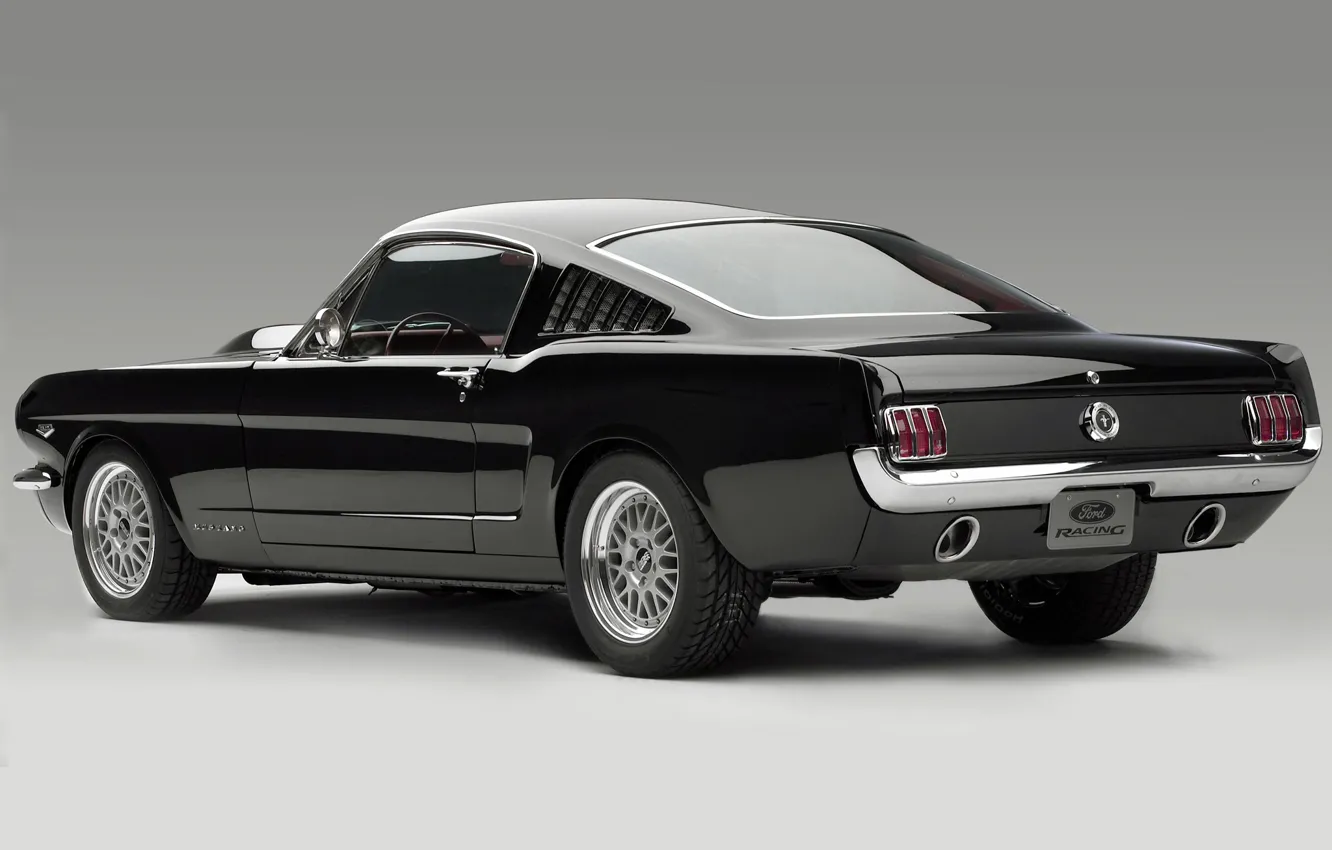 Фото обои Concept, фон, чёрный, Mustang, мустанг, концепт, ford, мускул кар