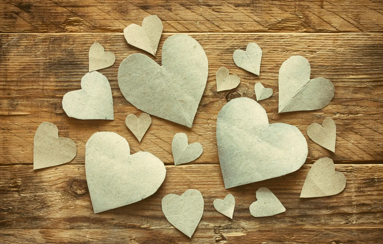 Фото обои сердечки, love, wood, romantic, hearts, Valentine's Day