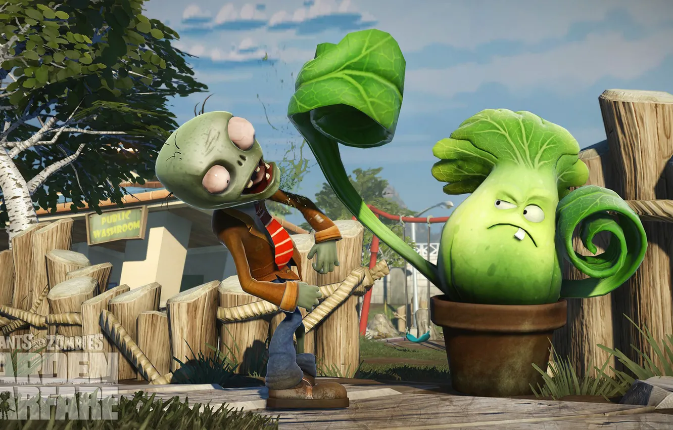 Фото обои Plants vs Zombies, Pop Cap, Plants vs Zombies Garden Warfare, PvZ