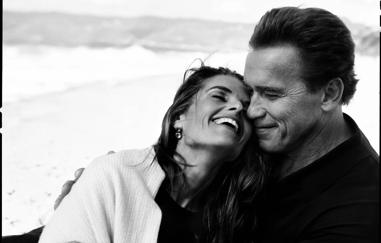 Фото обои Arnold Schwarzenegger, Annie Leibovitz, Maria Shriver