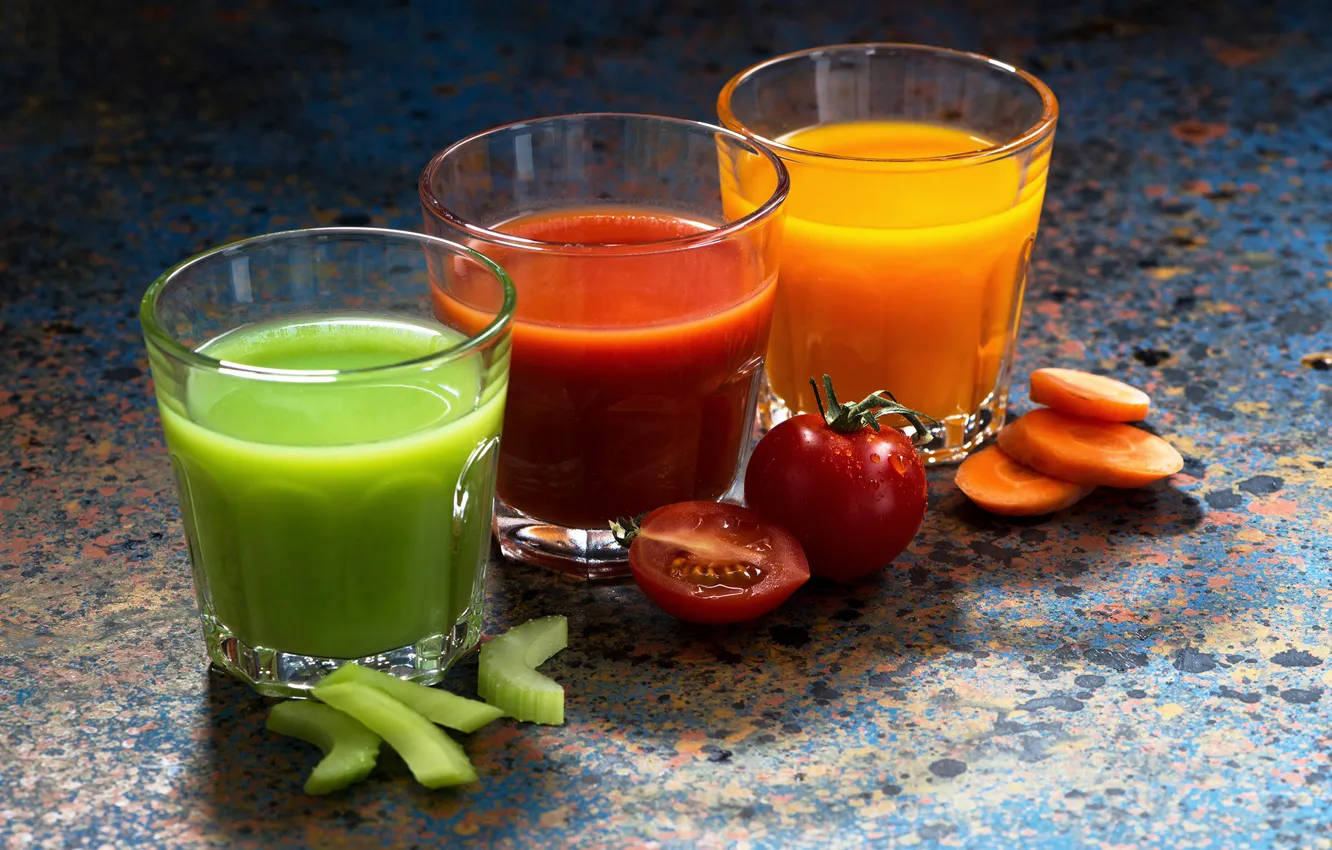 Фото обои сок, juice, овощи, помидоры, морковь, drinks, vegetables