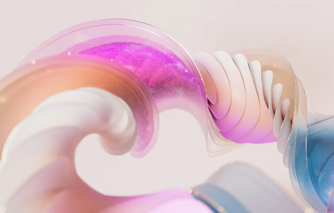 Фото обои абстракция, градиент, пастель, 3D render, gradient, pastel, 3D-рендер