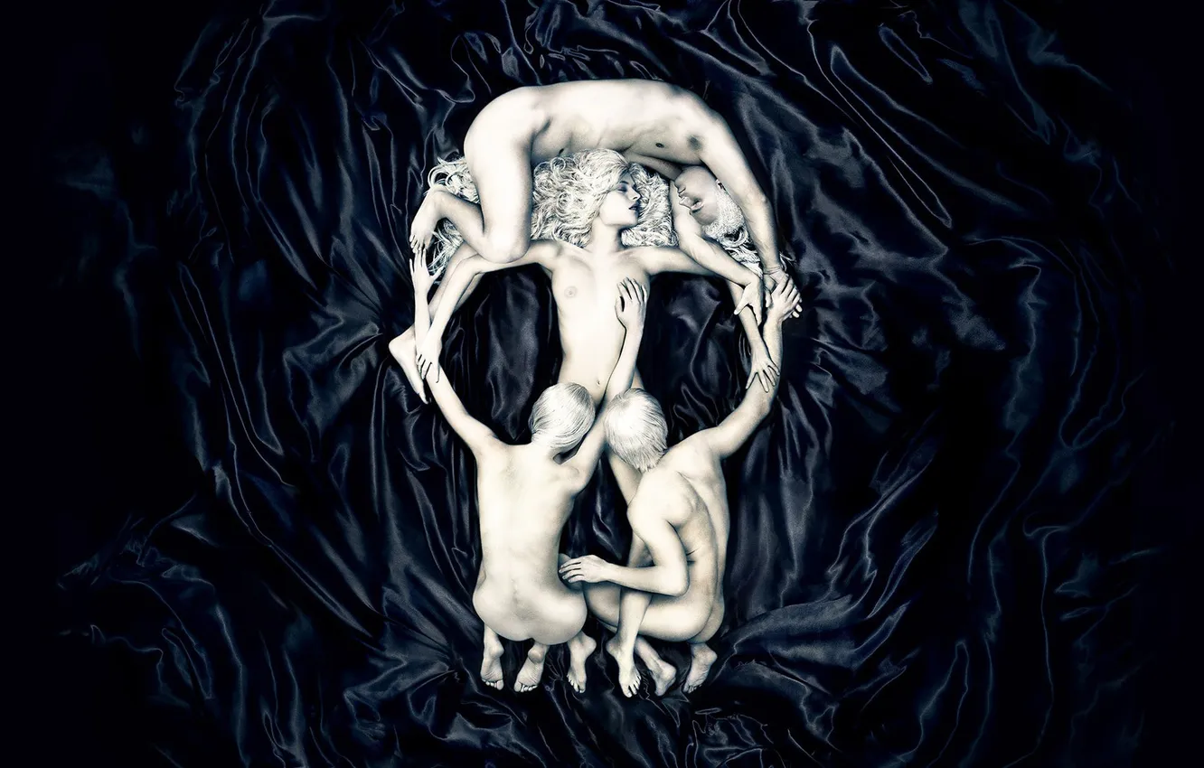 Фото обои Минимализм, Дизайн, Череп, Черный фон, Креатив, Skull, Creative, Sex