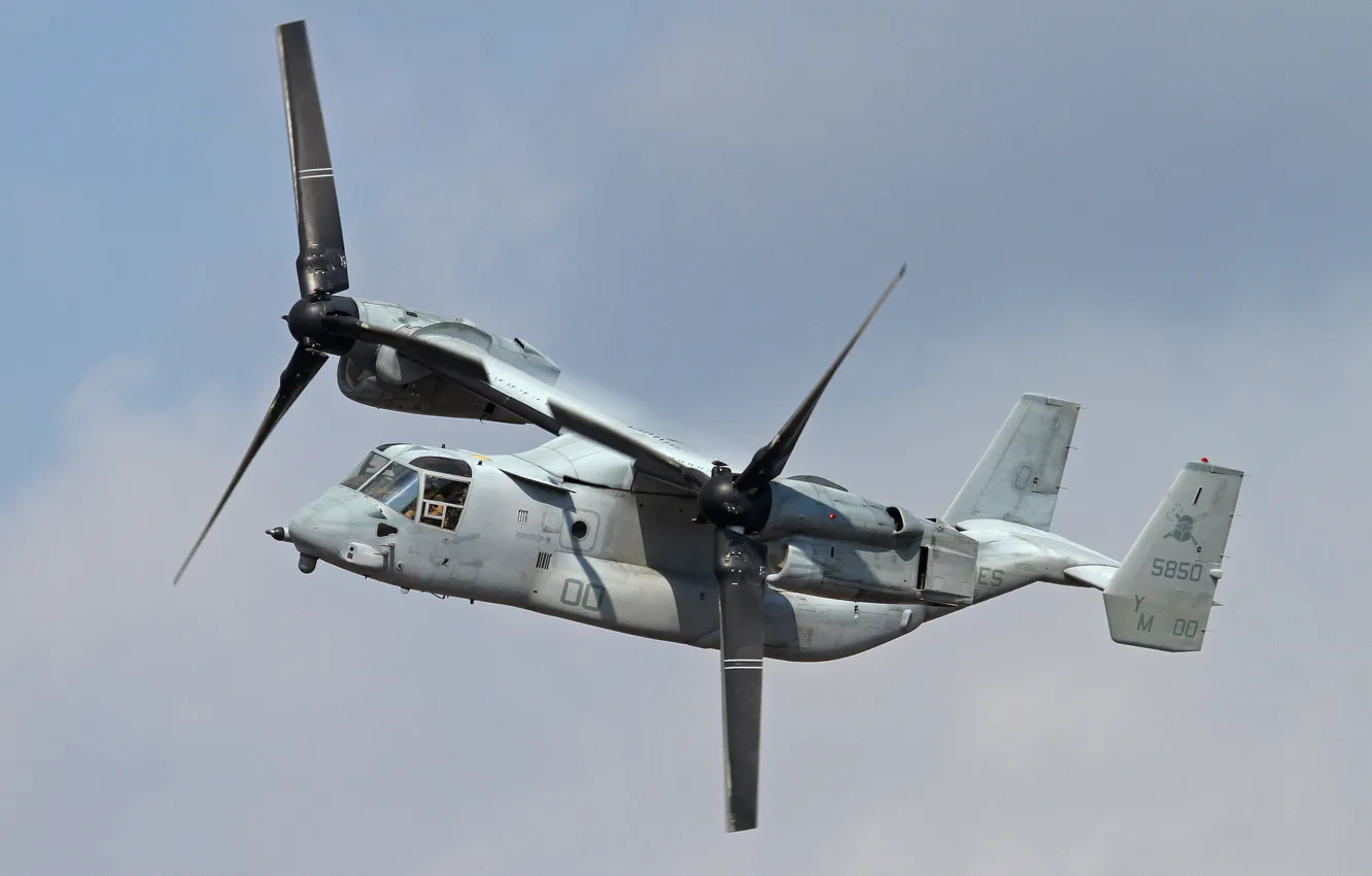 Фото обои небо, полет, конвертоплан, Osprey, транспортный, Bell V-22