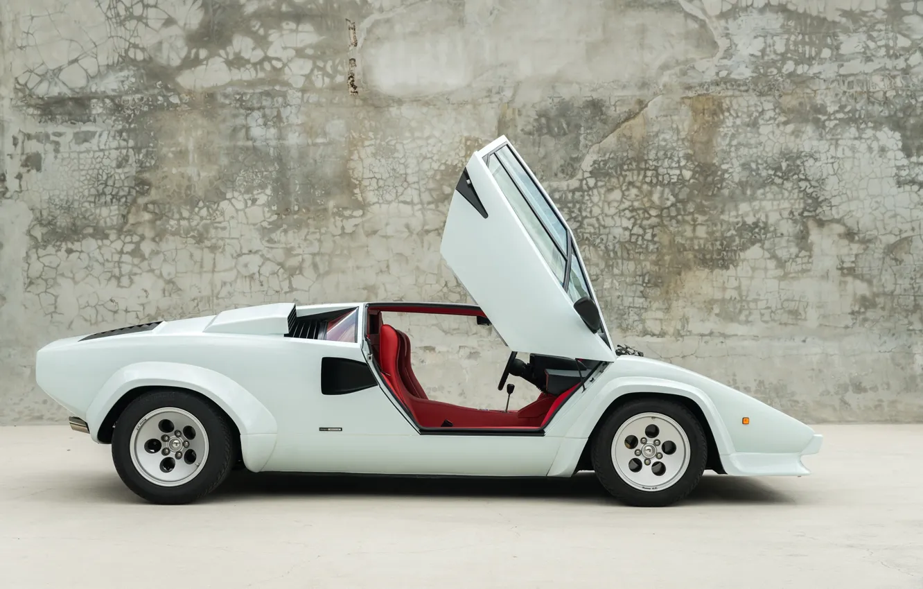 Фото обои Lamborghini, retro, lambo, Countach, Lamborghini Countach 5000QV, lambo door