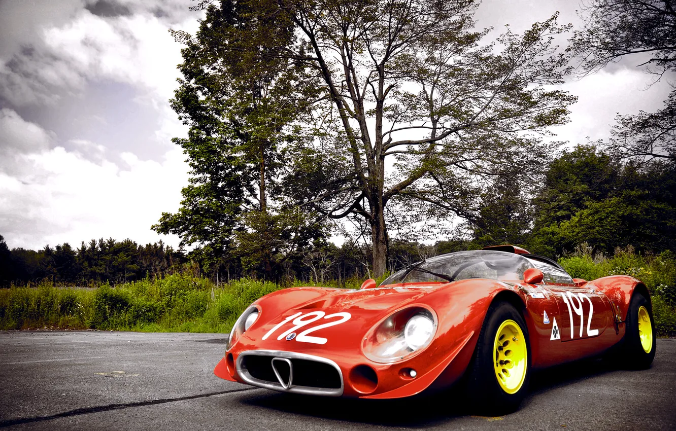 Фото обои гонка, Alfa Romeo, болид, старая