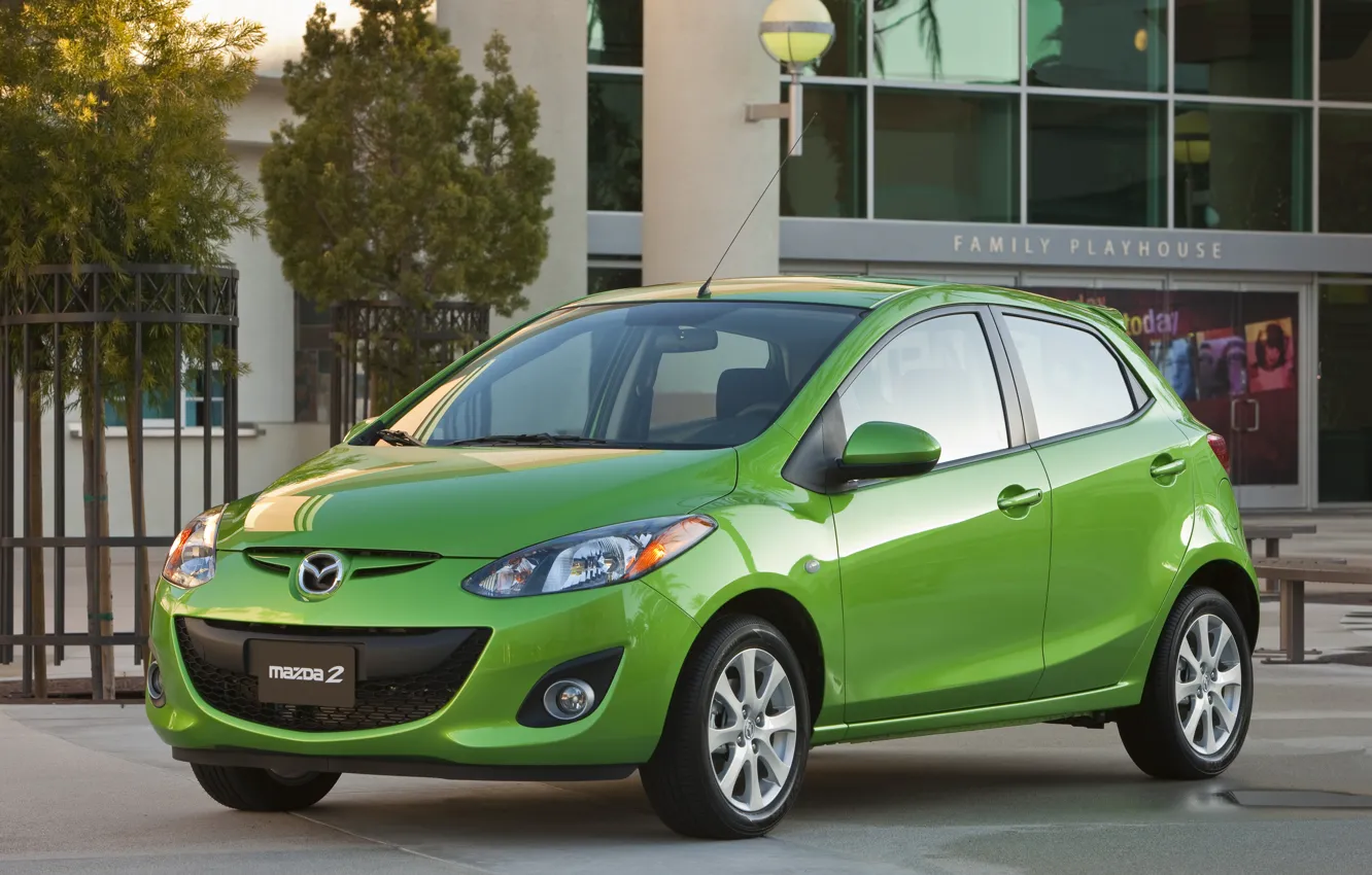Фото обои зелёный, Mazda2, 2011–14