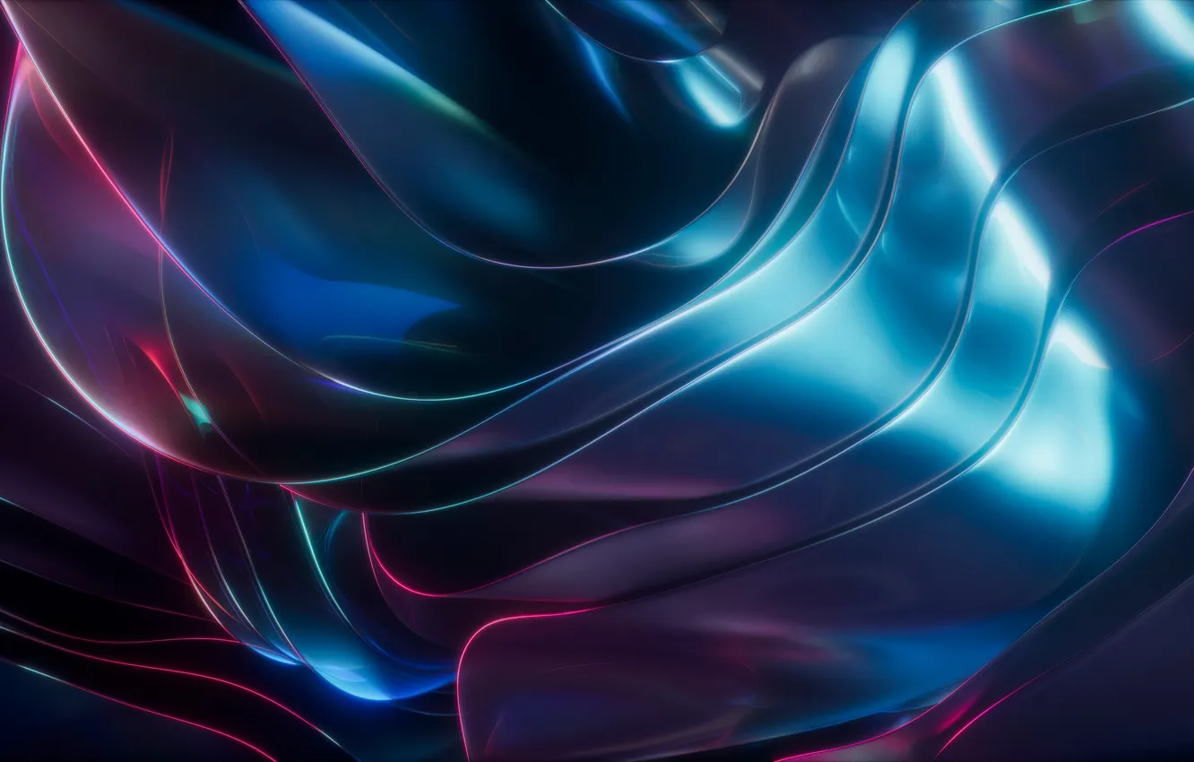 Фото обои волны, синий, современный, abstract, отблеск, blue, modern, абстрактный