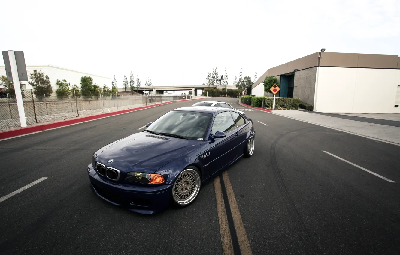 Фото обои BMW, Blue, BMW M3, Road, BMW E46