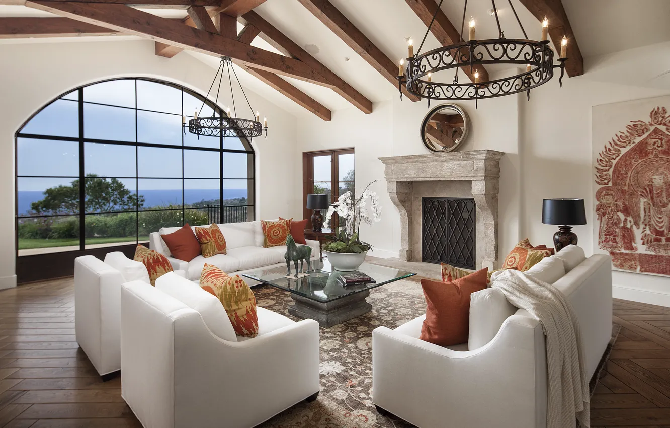 Фото обои design, style, interior, fireplace, living space