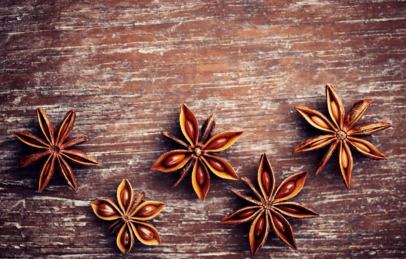 Фото обои макро, бадьян, анис, anise, звездчатый анис, star anise