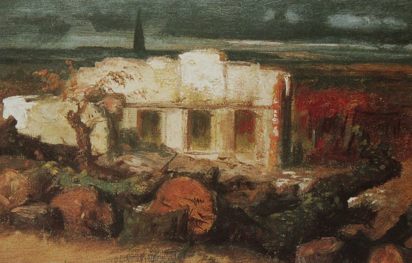 Фото обои 1870, Арнольд Бёклин, Разрушенный дом в Келе