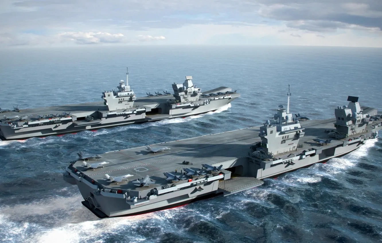 Фото обои Великобритания, HMS Prince of Wales, Queen Elizabeth class carriers, Авианосцы типа «Куин Элизабет», английские авианосцы