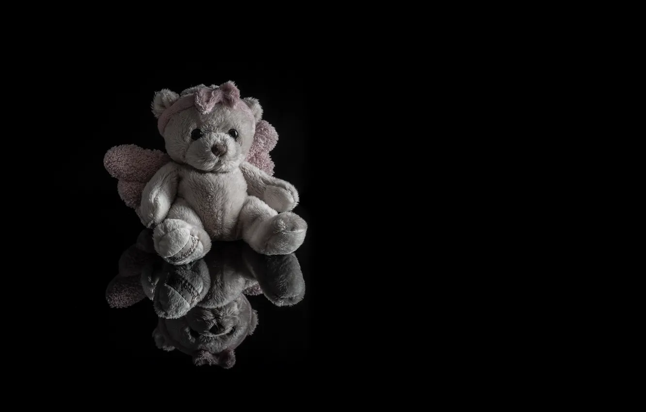 Фото обои отражение, игрушка, alone bear