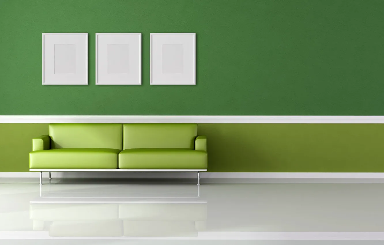 Фото обои Green, Wallpaper, Room, Interior
