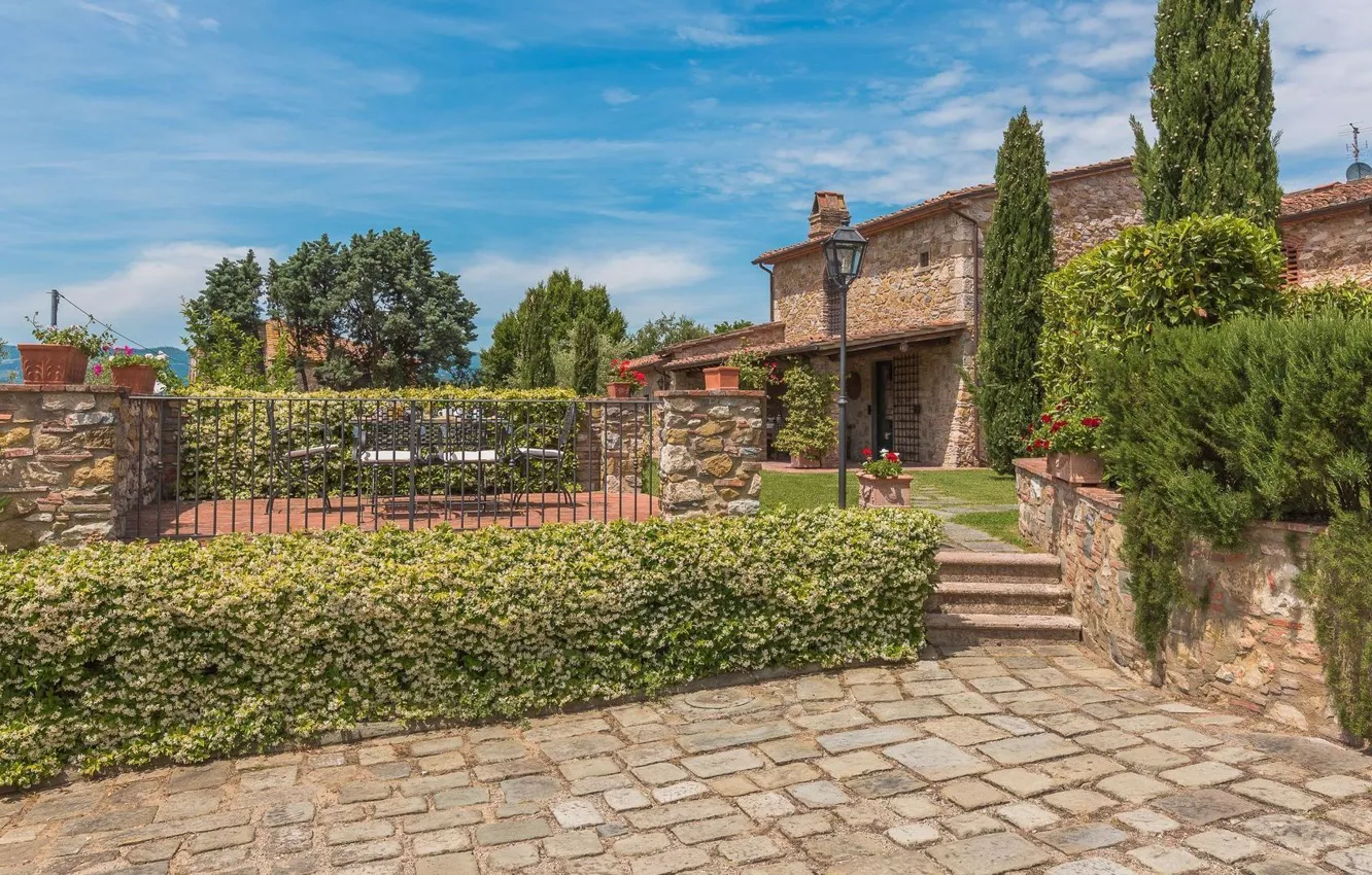 Фото обои вилла, Италия, архитектура, терраса, Tuscany, 18th century, Villa Dell Angelo