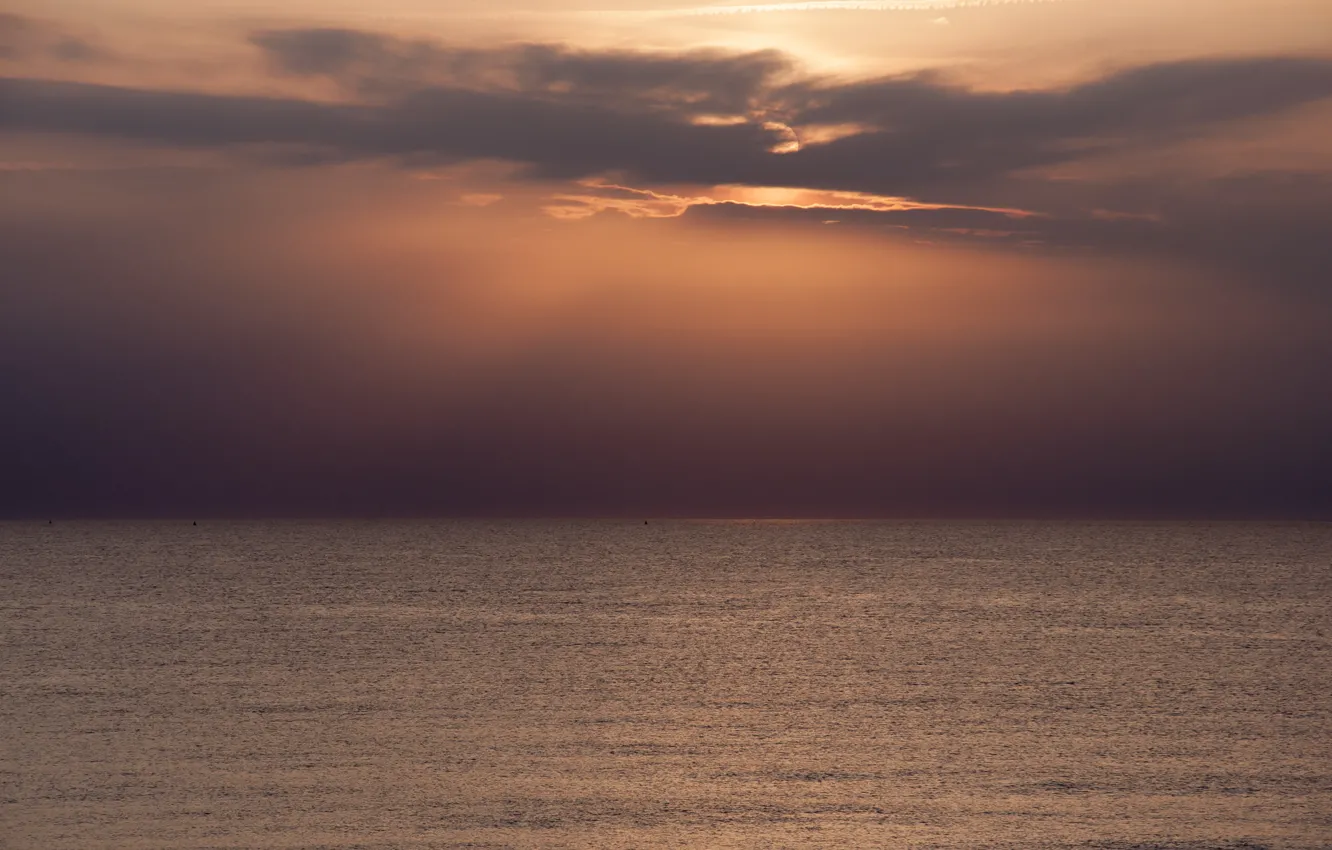 Фото обои море, солнце, облака, горизонт, sea, clouds, horizon, sunlight