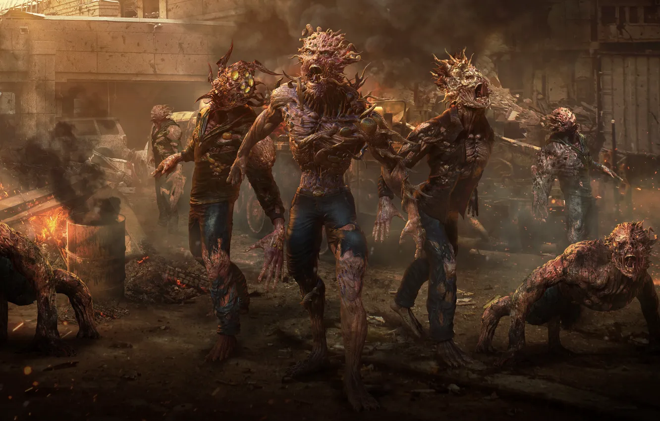Фото обои hell, demons, Zahid Raza Khan, creatures, Zombie attack