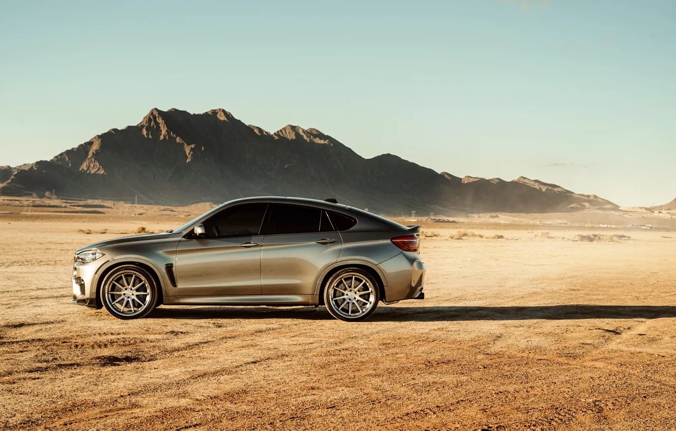 Фото обои дорога, пейзаж, горы, дизайн, пустыня, BMW X6M