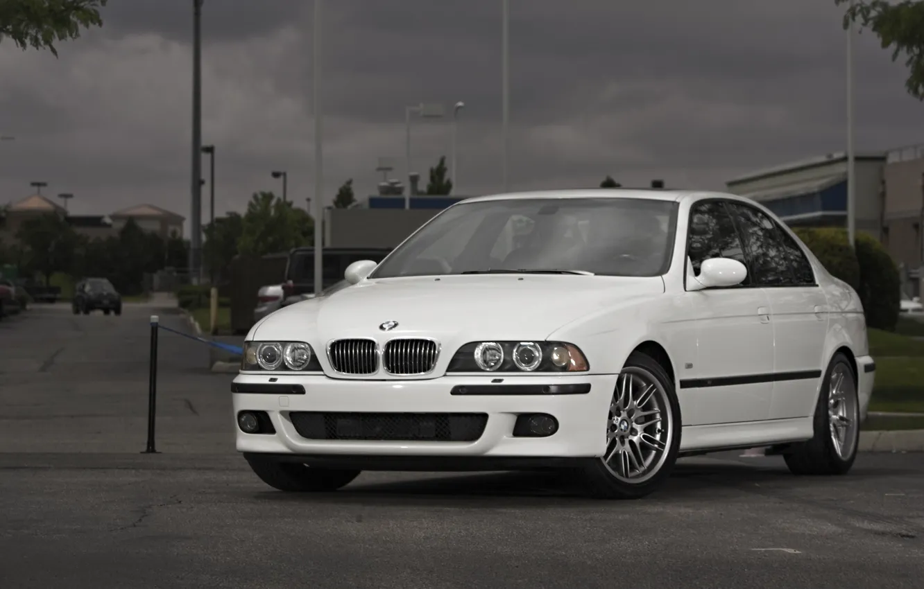 Фото обои White, E39, M5, Front view